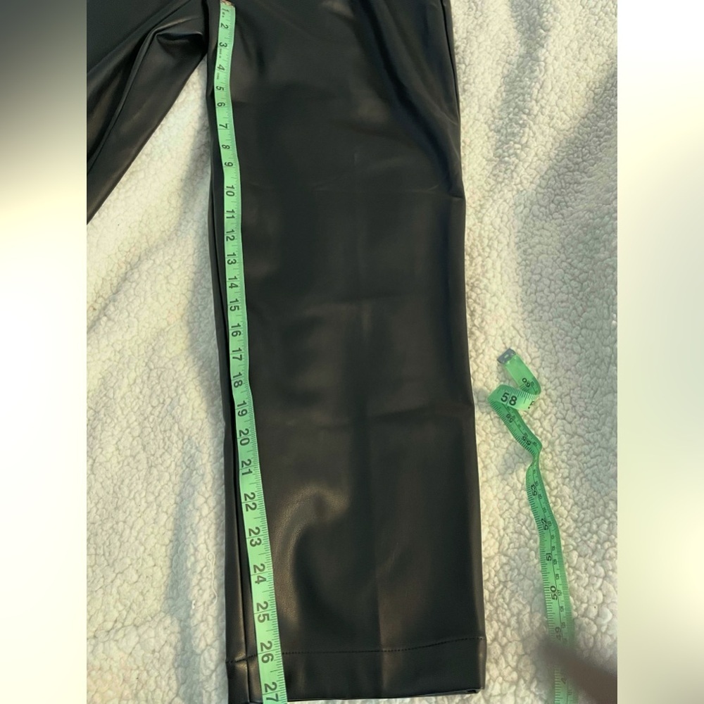 Loft black imitation leather pants size 12 never worn - Picture 5 of 10